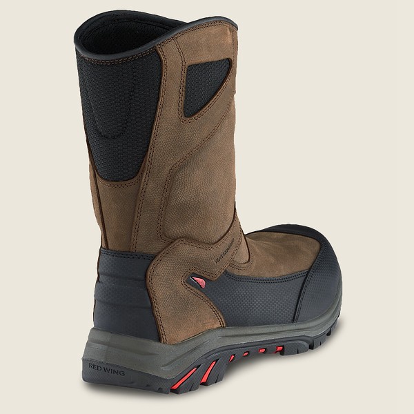 Red Wing Safety Bot Erkek - Trades - 10-Inch Waterproof Toe Pull-On - Kahverengi/Siyah - 37PEMSGHD